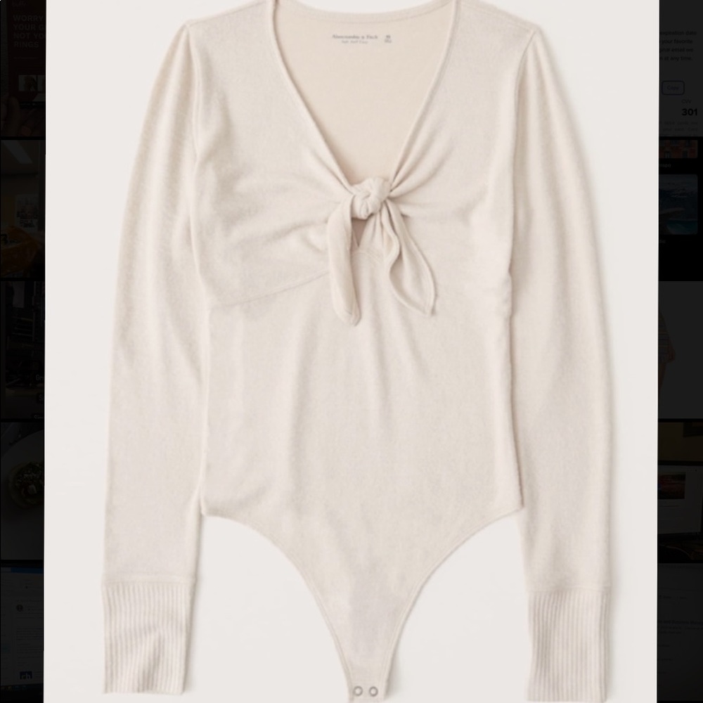 Abercrombie & Fitch Tie Front Body Suite - Small